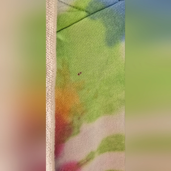 NSF Skittles Tie Dye Lisse Hoodie Women M Made In USA with Drawstrings - Picture 6 of 10